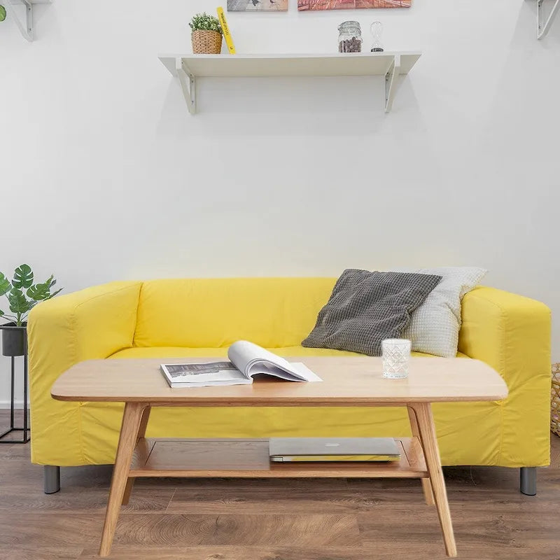 Table basse en bois massif, table d'appoint simple et élégante, chêne - 39