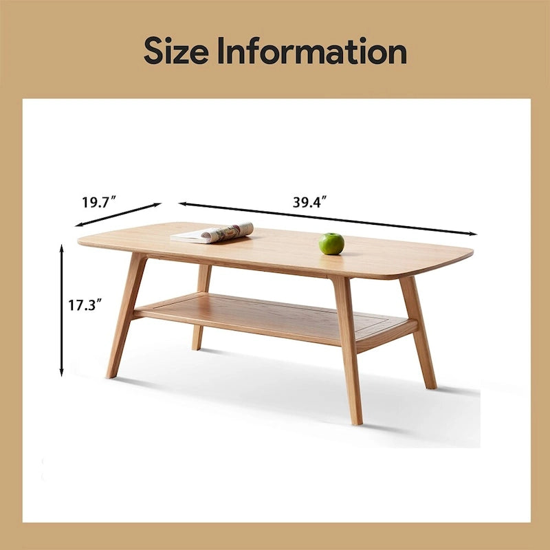 Table basse en bois massif, table d'appoint simple et élégante, chêne - 39