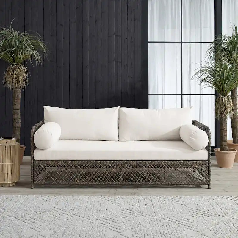 Canapé d'extérieur en osier Granite Bay de Crosley - 192,4 cm L x 83,2 cm l x 85,7 cm H