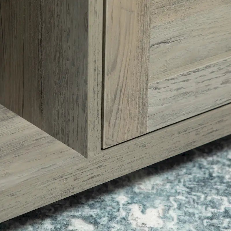 Table basse de style rustique HOMCOM avec rangement et tiroir, table basse rustique pour salon, étagère ouverte, chêne gris