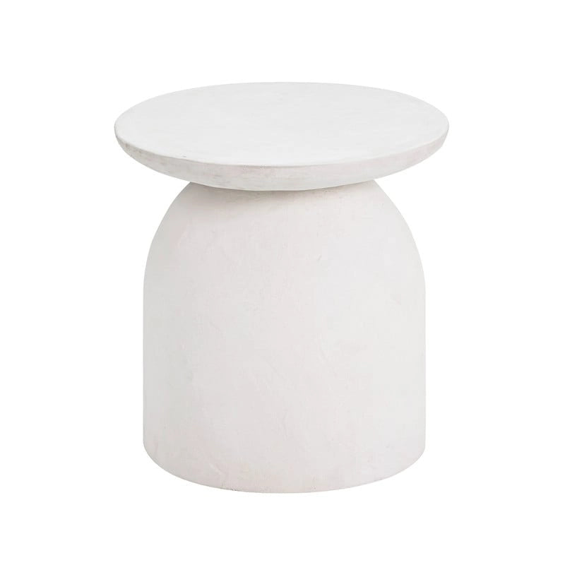Table d'appoint d'intérieur / extérieur en béton blanc Aloe