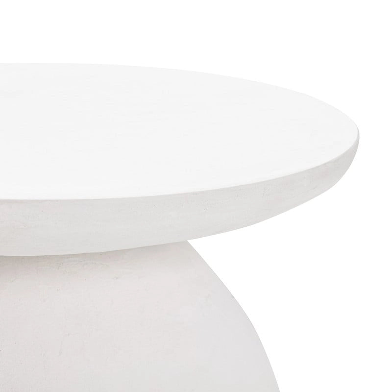 Table d'appoint d'intérieur / extérieur en béton blanc Aloe