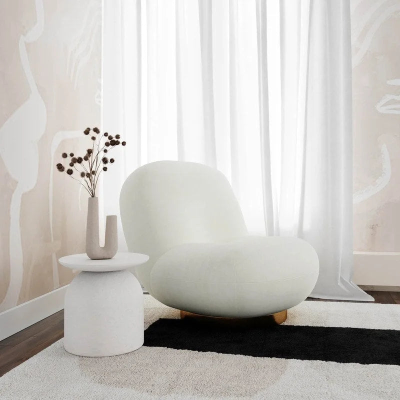 Table d'appoint d'intérieur / extérieur en béton blanc Aloe