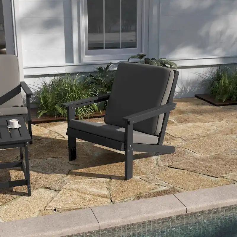 Fauteuil et coussins de style Adirondack en résine polymère tout temps