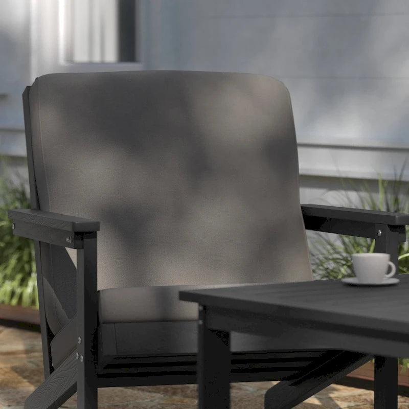 Fauteuil et coussins de style Adirondack en résine polymère tout temps