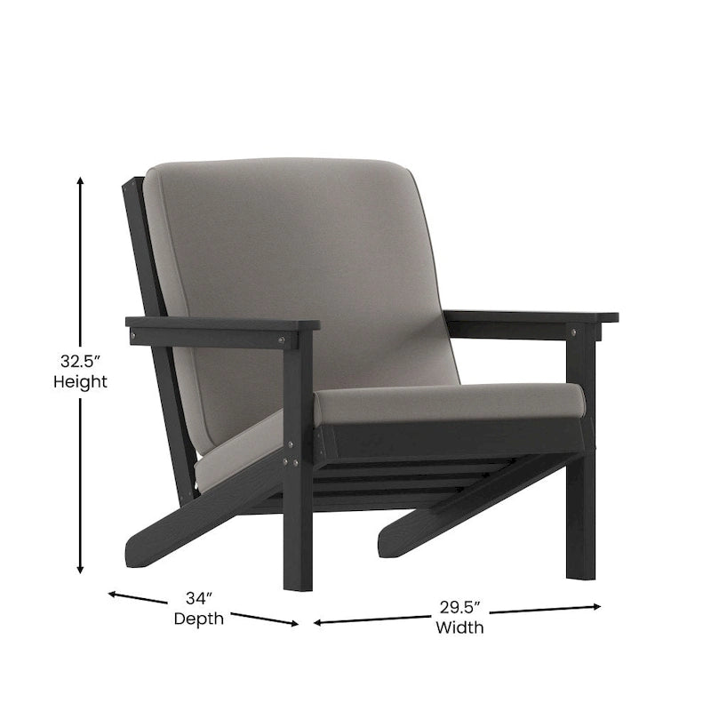 Fauteuil et coussins de style Adirondack en résine polymère tout temps