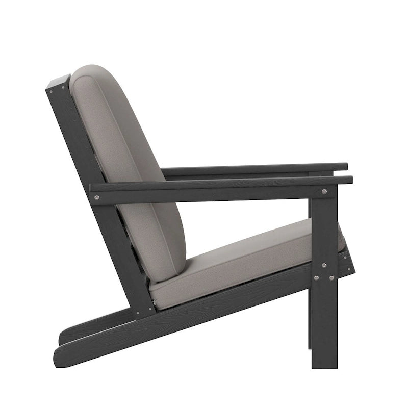 Fauteuil et coussins de style Adirondack en résine polymère tout temps
