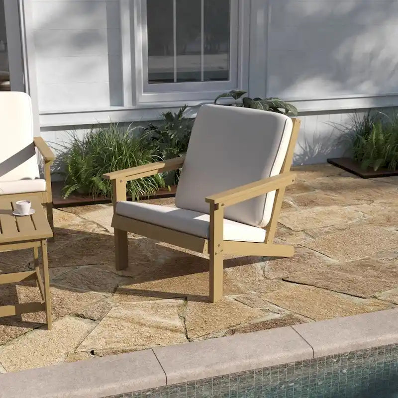 Fauteuil et coussins de style Adirondack en résine polymère tout temps