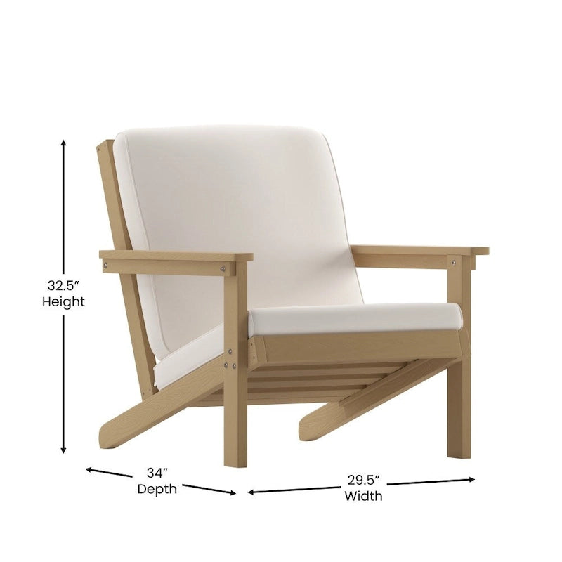 Fauteuil et coussins de style Adirondack en résine polymère tout temps