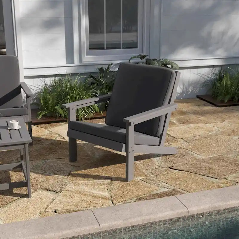 Fauteuil et coussins de style Adirondack en résine polymère tout temps