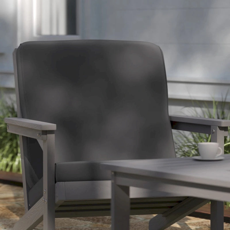 Fauteuil et coussins de style Adirondack en résine polymère tout temps