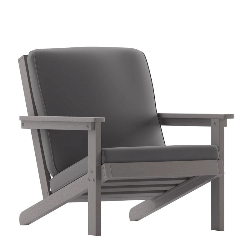 Fauteuil et coussins de style Adirondack en résine polymère tout temps