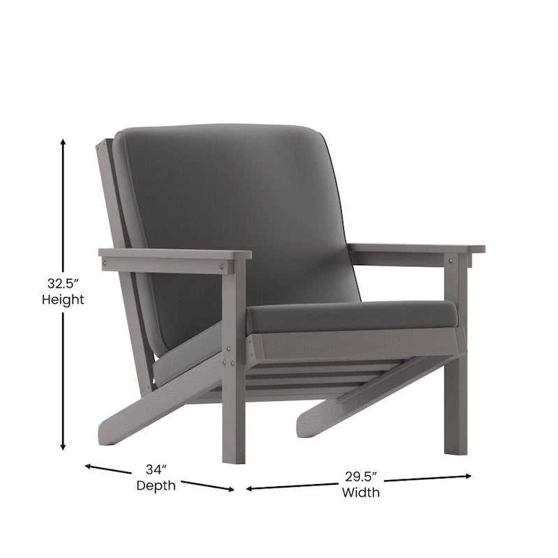 Fauteuil et coussins de style Adirondack en résine polymère tout temps