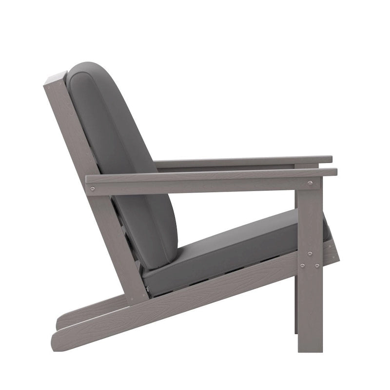 Fauteuil et coussins de style Adirondack en résine polymère tout temps