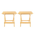 Lot de 2 tables d'appoint pliantes portables en bois massif - 45,72 cm (L) x 34,92 cm (P) x 45,72 cm (H)