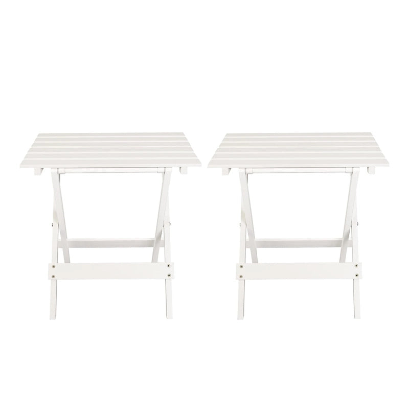 Lot de 2 tables d'appoint pliantes portables en bois massif - 45,72 cm (L) x 34,92 cm (P) x 45,72 cm (H)