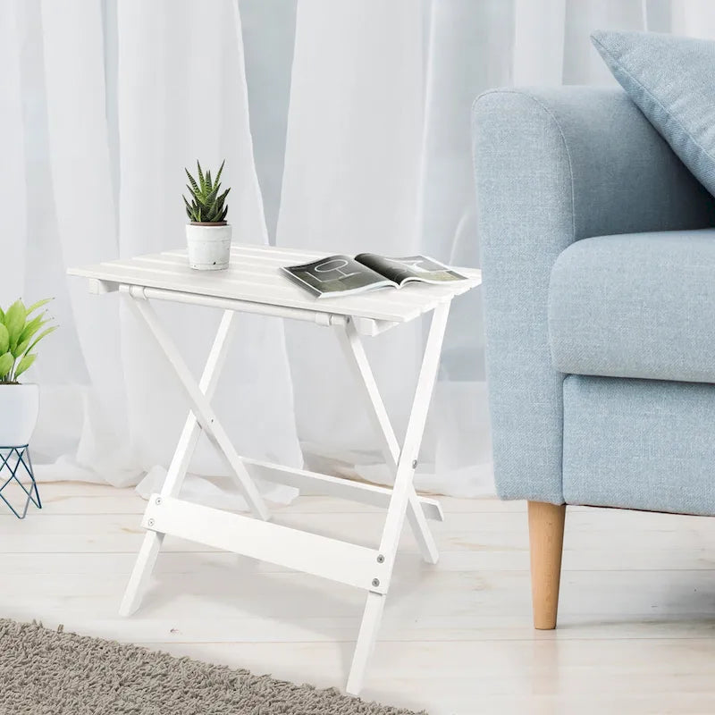 Lot de 2 tables d'appoint pliantes portables en bois massif - 45,72 cm (L) x 34,92 cm (P) x 45,72 cm (H)