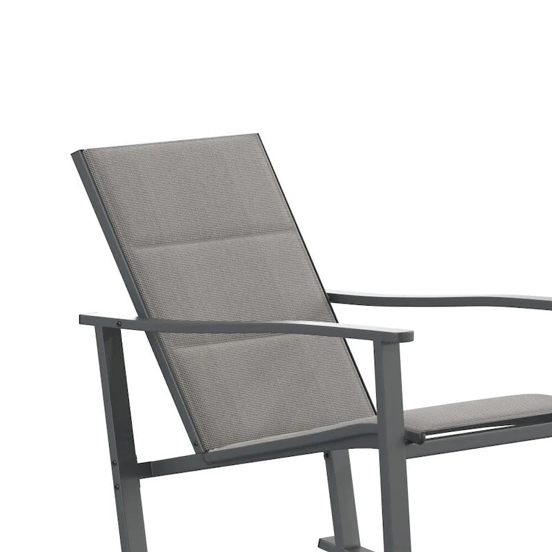 Lot de 2 fauteuils à bascule Flex Comfort tout temps avec cadres en métal - Noir/Noir
