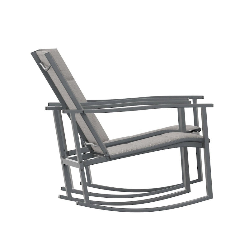 Lot de 2 fauteuils à bascule Flex Comfort tout temps avec cadres en métal - Noir/Noir