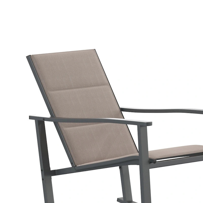 Lot de 2 fauteuils à bascule Flex Comfort tout temps avec cadres en métal - Noir/Noir