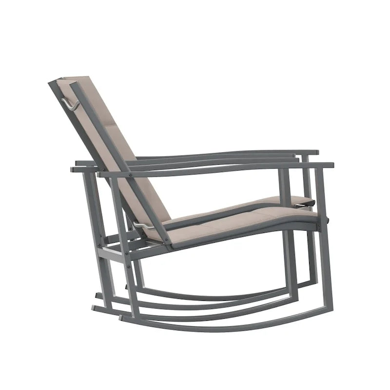 Lot de 2 fauteuils à bascule Flex Comfort tout temps avec cadres en métal - Noir/Noir
