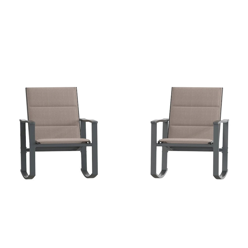 Lot de 2 fauteuils à bascule Flex Comfort tout temps avec cadres en métal - Noir/Noir