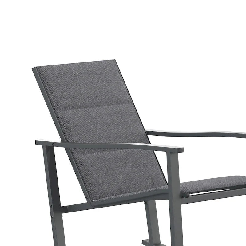 Lot de 2 fauteuils à bascule Flex Comfort tout temps avec cadres en métal - Noir/Noir