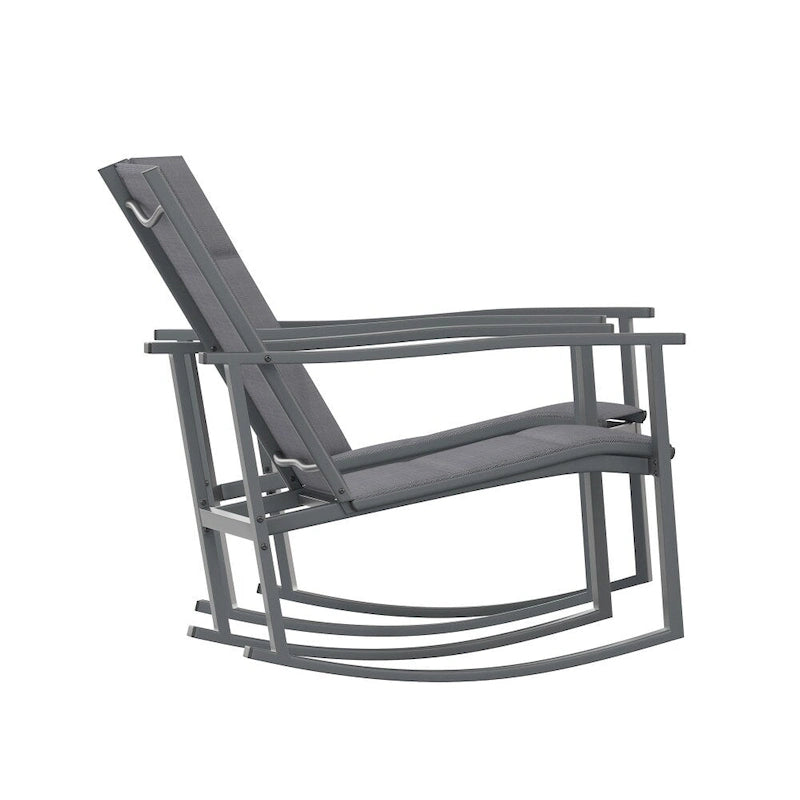 Lot de 2 fauteuils à bascule Flex Comfort tout temps avec cadres en métal - Noir/Noir