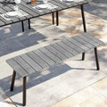 Banc de salle à manger extérieur Pellebant en aluminium - 125,7 cm L x 37,8 cm l x 44,45 cm H