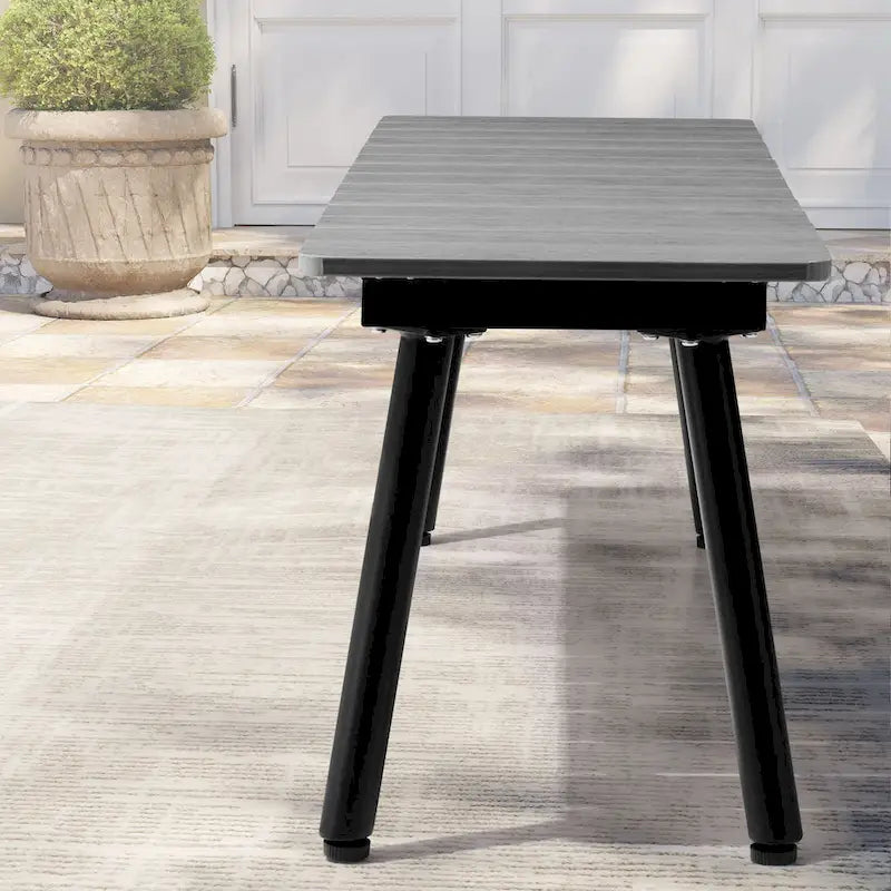 Banc de salle à manger extérieur Pellebant en aluminium - 125,7 cm L x 37,8 cm l x 44,45 cm H