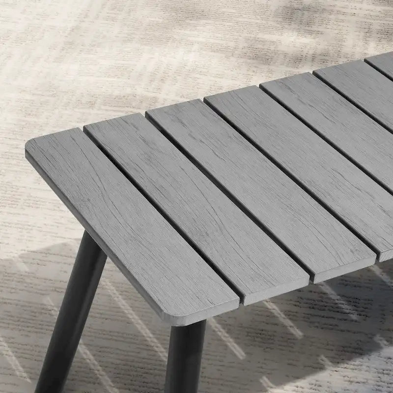 Banc de salle à manger extérieur Pellebant en aluminium - 125,7 cm L x 37,8 cm l x 44,45 cm H