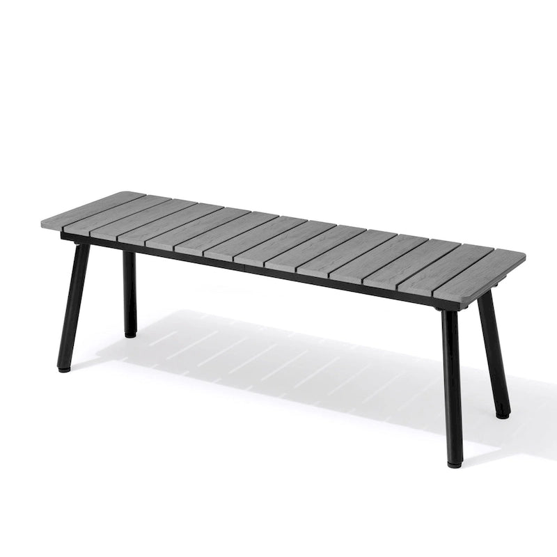 Banc de salle à manger extérieur Pellebant en aluminium - 125,7 cm L x 37,8 cm l x 44,45 cm H