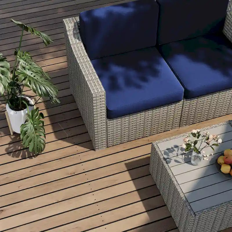 Ensemble de conversation de patio sectionnel 7 pièces