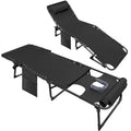 Homall Lot de 2 chaises longues pliables avec trou facial, hauteur de 30,5 cm, réglables, pour terrasse, plage, piscine, café