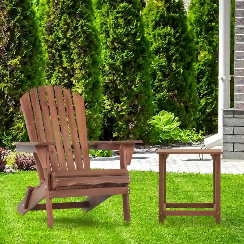Ensemble de 2 chaises Adirondack pliantes en bois pour l'extérieur