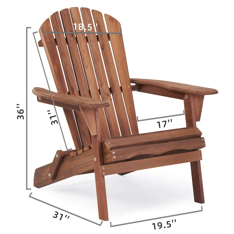 Ensemble de 2 chaises Adirondack pliantes en bois pour l'extérieur