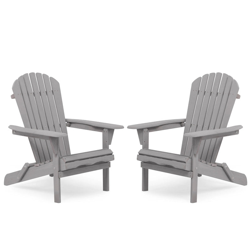 Ensemble de 2 chaises Adirondack pliantes en bois pour l'extérieur