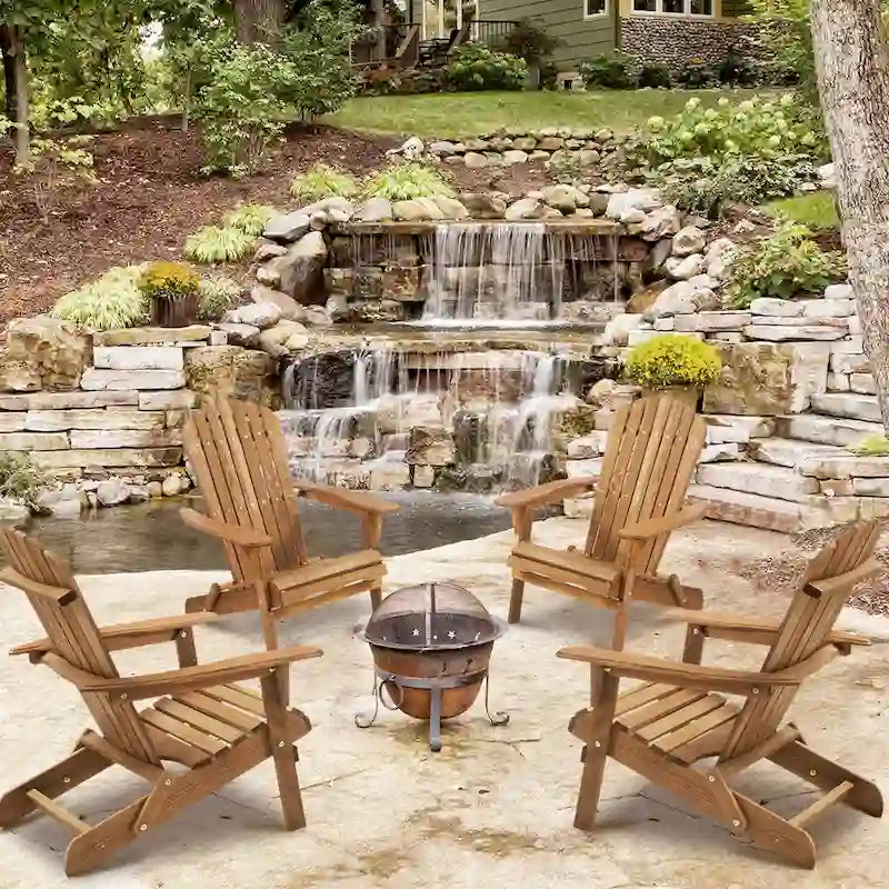 Ensemble de 2 chaises Adirondack pliantes en bois pour l'extérieur