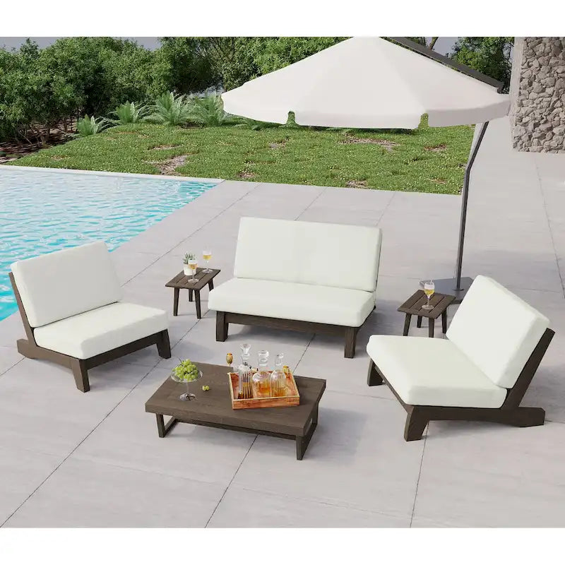 Ensemble de meubles de patio en bois modulaires d'extérieur