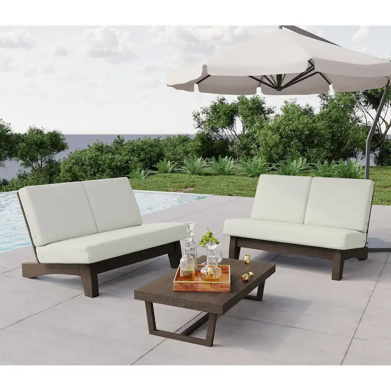Ensemble de meubles de patio en bois modulaires d'extérieur