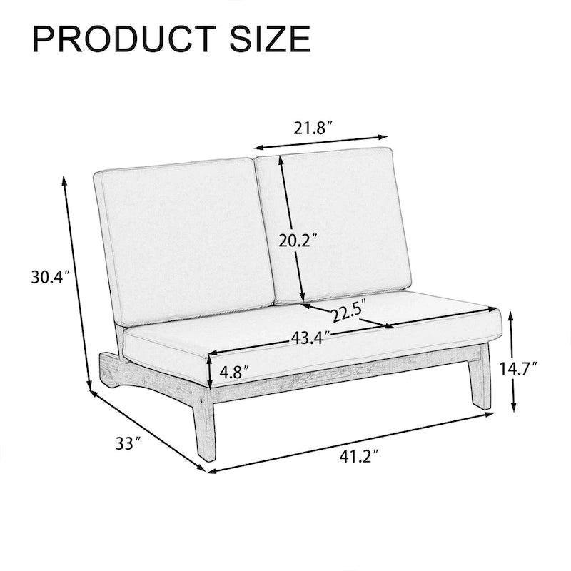 Ensemble de meubles de patio en bois modulaires d'extérieur