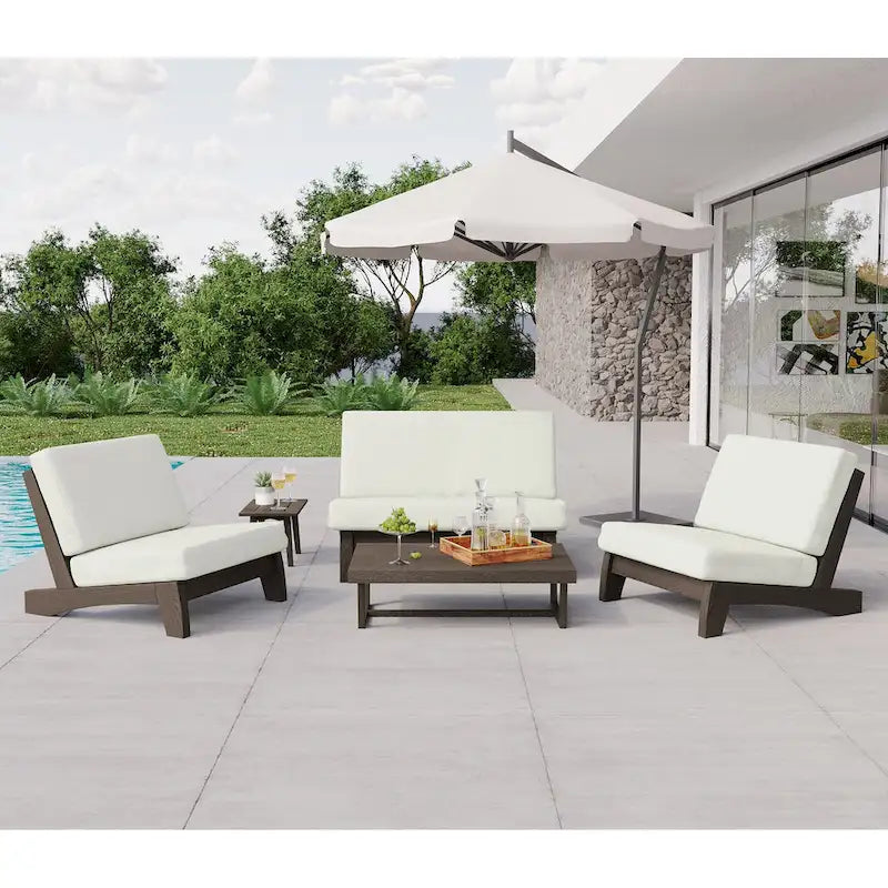 Ensemble de meubles de patio en bois modulaires d'extérieur