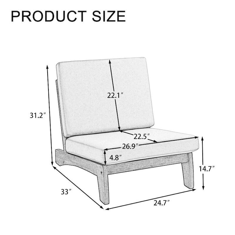 Ensemble de meubles de patio en bois modulaires d'extérieur
