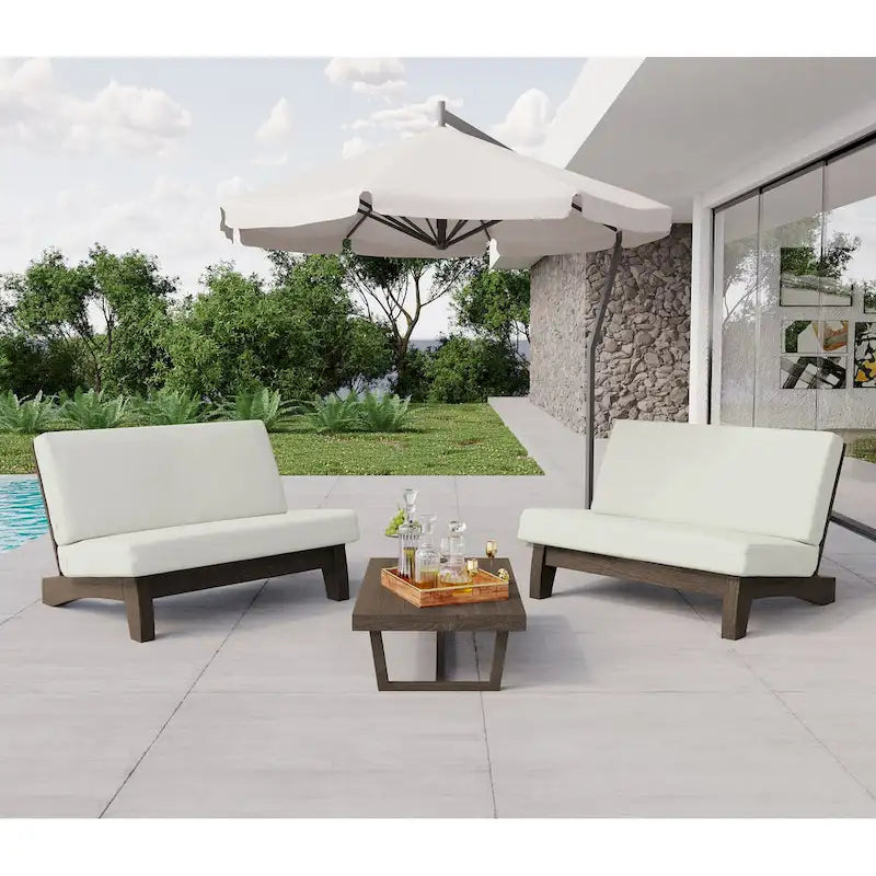 Ensemble de meubles de patio en bois modulaires d'extérieur