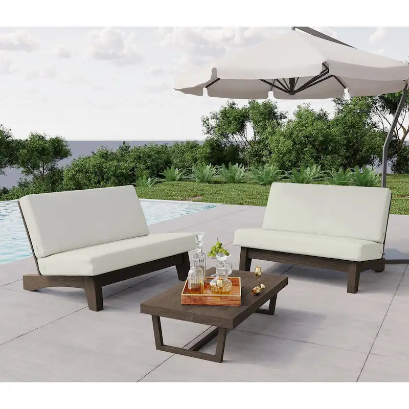 Ensemble de meubles de patio en bois modulaires d'extérieur