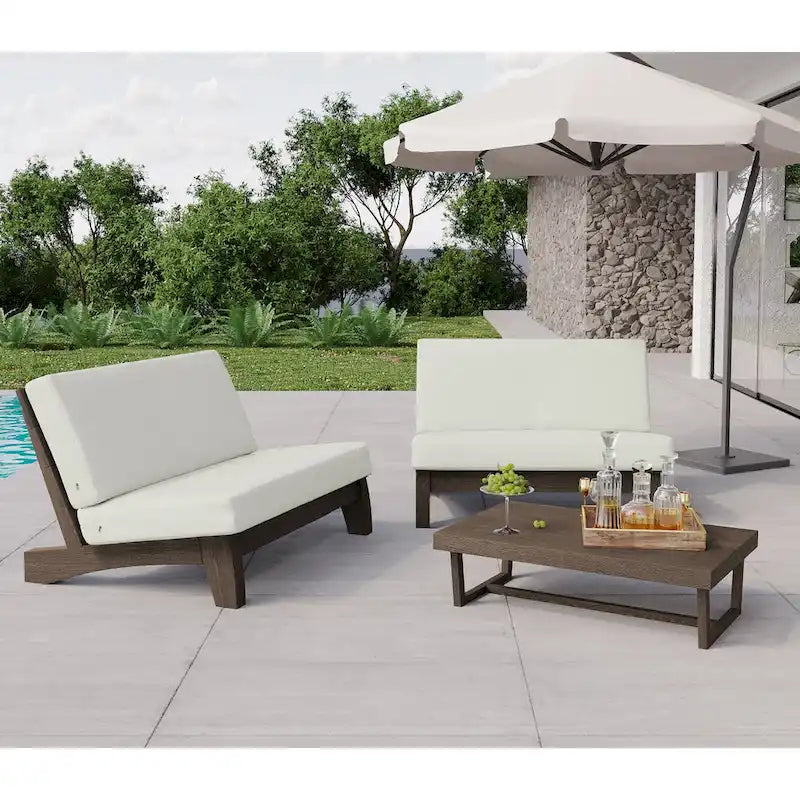 Ensemble de meubles de patio en bois modulaires d'extérieur