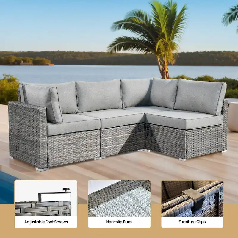 Ensemble de mobilier de jardin XIZZI 7 pièces avec fauteuil à bascule pivotant