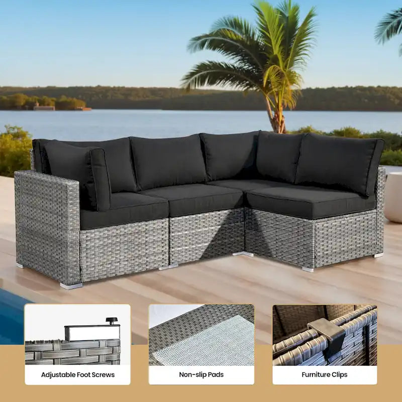 Ensemble de mobilier de jardin XIZZI 7 pièces avec fauteuil à bascule pivotant