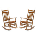 Fauteuil à bascule d'extérieur en bois 450 lb Dossier haut Bois massif Fauteuil relaxant