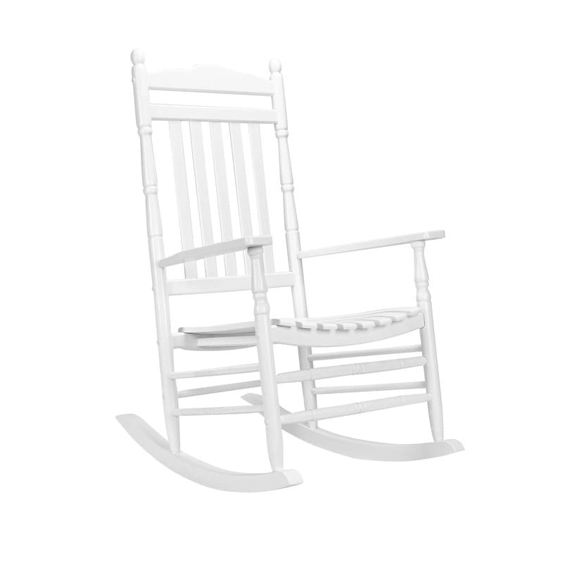 Fauteuil à bascule d'extérieur en bois 450 lb Dossier haut Bois massif Fauteuil relaxant